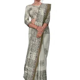 KALINI Ethnic Motifs Printed Saree with Matching Blouse-36