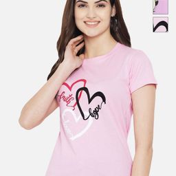 Tromko Women Pack of 3 Typography Printed Round Neck Cotton Regular Fit T-shirts-picture-14