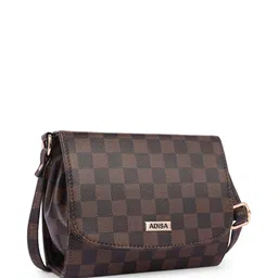 ADISA Checked Boxy PU Structured Sling Bag image 4