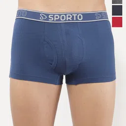 Sporto by Macho Pack Of 4 Mid Rise Combed Cotton Short Trunks-picture-6