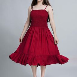 Handish Crepe Fit & Flare Dress-image-94