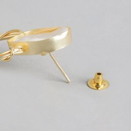 Anouk Gold Plated Artificial Stones Studded & Beaded Contemporary Drop Earrings image 4