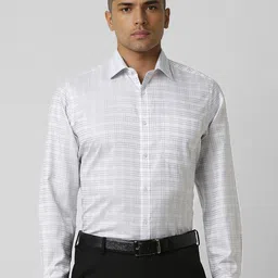Van Heusen Men Spread Collar Micro Checked Cotton Formal Shirt-image-20