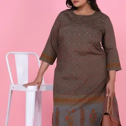 SHOWOFF Women Geometric Flared Sleeves Kurta-image-62