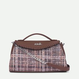 ZOUK Checked Printed Structured Sling Bag-4