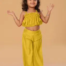 The Mini Trunk Girls Shoulder Straps Top With Trousers Clothing Set-image-65