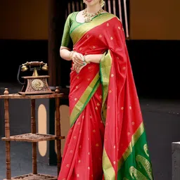 Mitera Ethnic Motifs Zari Pure Silk Designer Banarasi Saree-picture-41