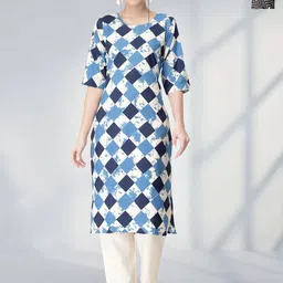 HERE&NOW Women Printed Regular Kurta with Trousers-image-85