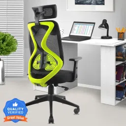 Ergofit Ergonomic Chair 2D Headrest,Tilt Lock Mechanism Nylon Base,Neon color, Mesh Office Adjustable Arm Chair-image-32