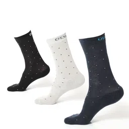 OLWEN Men Pack Of 3 Patterned Cotton Calf Length Socks-image-45