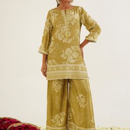 Banwaree Floral Printed Notch Neck Tunic With Palazzo-picture-7