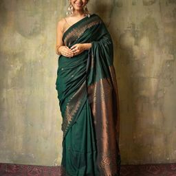 HERE&NOW Woven Design Silk Cotton Banarasi Saree-40