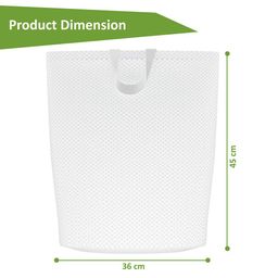 Kuber Industries White Textured Foldable & Reusable Laundry Bag With Handles image 3