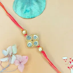 Anouk Diamond Design Rakhi With Greeting Card Gift Set-56