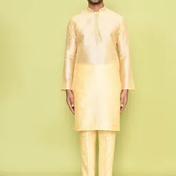 Arihant Rai Sinha Men Embroidered Regular Pure Silk Kurta with Trousers-picture-13