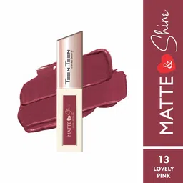 TEEN TEEN COSMETICS Matte & Shine Waterproof Liquid Lip Colour - 4 ml - Lovely Pink - 13-39