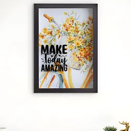 Home Centre White & Yellow Spectrum Zippy Cycle Printed Wall Photo Frame-4