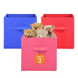 Kuber Industries Pink & Red 3 Pieces Durable Multi-Utility Organisers-36
