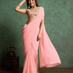 TASRIKA Sequinned Poly Georgette Saree-picture-39