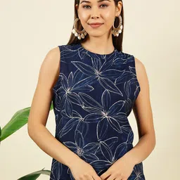 THE FAB FACTORY Floral Printed Regular Top-picture-40
