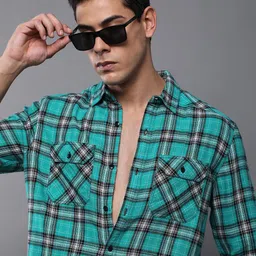 Difference of Opinion Men Standard Tartan Checks Opaque Checked Casual Shirt-image-33