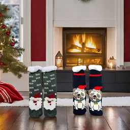 Butterthief Pack Of 2 Patterned Calf-Length Sherpa Socks image 3
