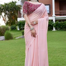K 5 Fashion Embroidered Pure Georgette Saree-image-34