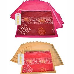 Ajabh Set of 24 Multi-UtilitySaree Cover Bag Wardrobe Storage Organisers-0