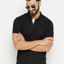 XFOX Men Polka Dot Printed Polo Collar T-shirt-picture-33