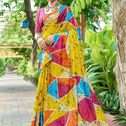 HERE&NOW Printed Pure Cotton Bhagalpuri Saree-44