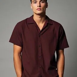 HE SPOKE Smart Tailored Fit Cuban Collar Cotton Casual Shirt-image-62