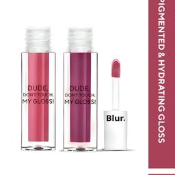 BLUR INDIA Set Of 2 Dude Dont Touch Lip Gloss - 2.5 ml Each - Bubblegum Pink & Mauve-13