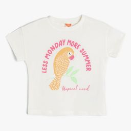 Koton Girls Typography Printed Applique T-shirt-picture-46