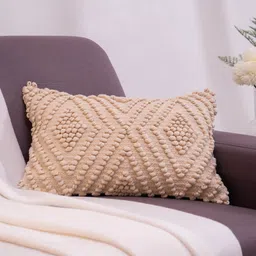 haus & kinder Woven Cascade Off White Cotton Embroidered Rectangle Cushion Cover-image-31