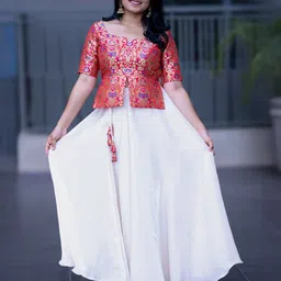 I LOVE SAREES Banarasi Organza Zari Ready To Wear Lehenga & Blouse-image-78