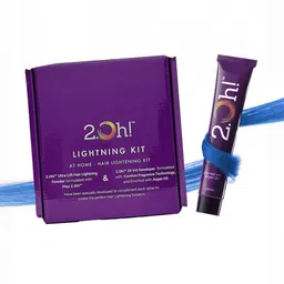 2.Oh! DIY Combo: Hair Bleach Kit + Semi Permanent Hair Colour - 100 ml - Blue-36