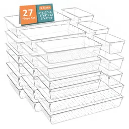 Aura Transparent Set of 6 Regular Drawer Organiser Organisers-0