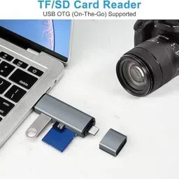 Foxne Point 5 in 1 SD & TF Card Reader with Type-C & USB Ports, Portable Memory Card Reader Card Reader image 2