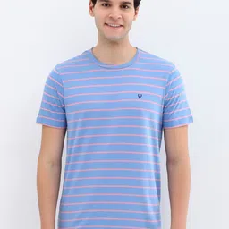 Allen Solly Men Round Neck Striped Pure Cotton T-shirt-image-43