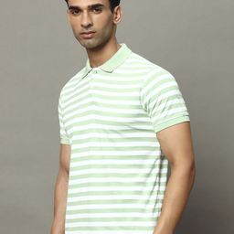 OGEN Men Striped Polo Collar Pockets T-shirt-image-41