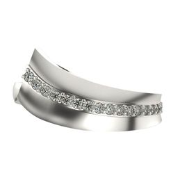 VALANOVA White Gold Plated Sterling Silver 0.16Ct Lab Grown Diamond Ring-image-80