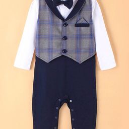 Mark & Mia Infant Boys Checked Shirt Collar Rompers-48