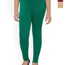FRENCH KLEIDER Girls Pack Of 3 Mid-Rise Churidar-Length Leggings-54