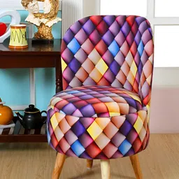 Shadowkart Yellow & Purple Wooden Pouffe Ottoman-10