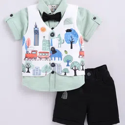 LITTLE COLLARS Boys Short Sleeves Shirt with Shorts and Waistcoat-picture-8