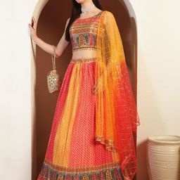 Chhabra 555 Ombre Bandhani & Embellished Lehenga With Choli & Dupatta-image-11