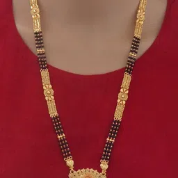 Ramdev Art Fashion Jwellery Gold-Plated Artificial Stones and Beads Mangalsutra-image-8