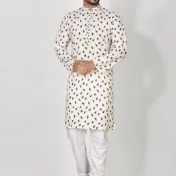 RANAK Men Floral Printed Regular Pure Cotton Kurta with Pyjamas-picture-42