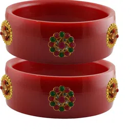 Vidhya Kangan Red Plastic Bangles-image-69