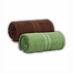 Dollar Brown & Green 2 Pieces Cotton 600 GSM Bath Towel-29